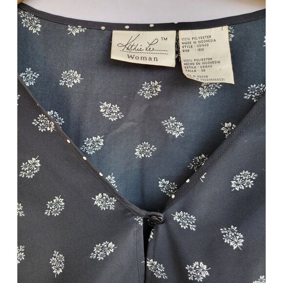 Kathie Lee Women’s Plus Size 18W Black Floral 3/4 Sleeve Cardigan Top - Picture 5 of 7